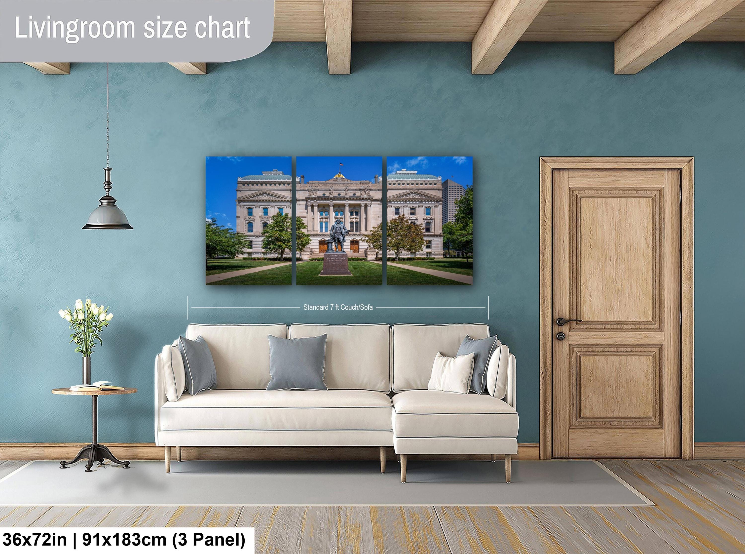 Indiana Statehouse Architecture with George Washington Statue Photography Wall Art