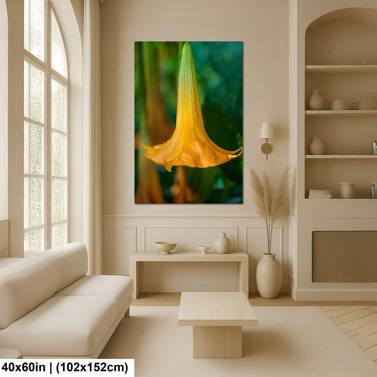 Golden Bell: Angel's Trumpet Flower Botanical Floral Photography Wall Art