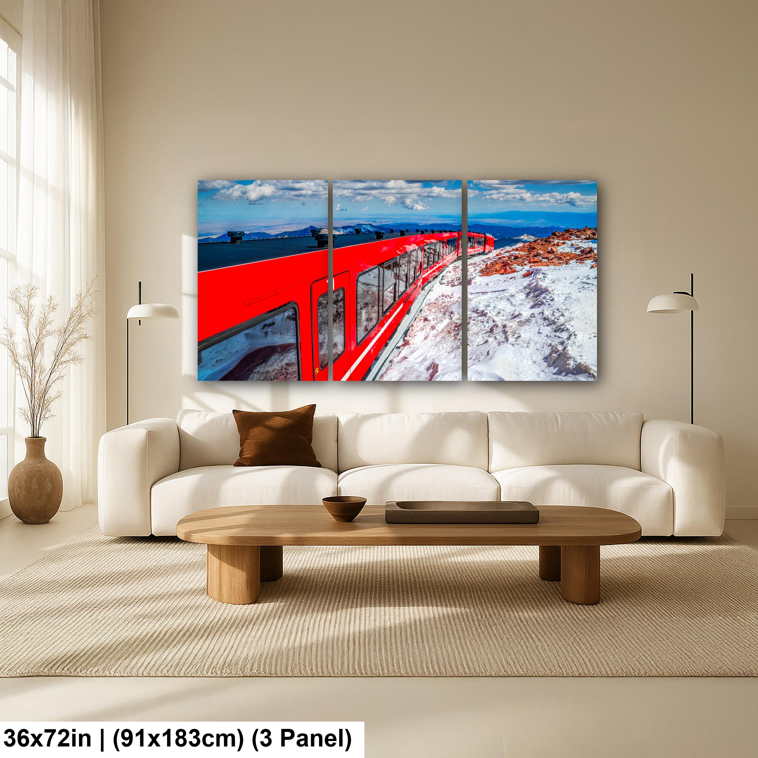 Pikes Peak Cog Railway Photography Print, Colorado Springs Mountain Train, Red Train Wall Art, Colorado Decor