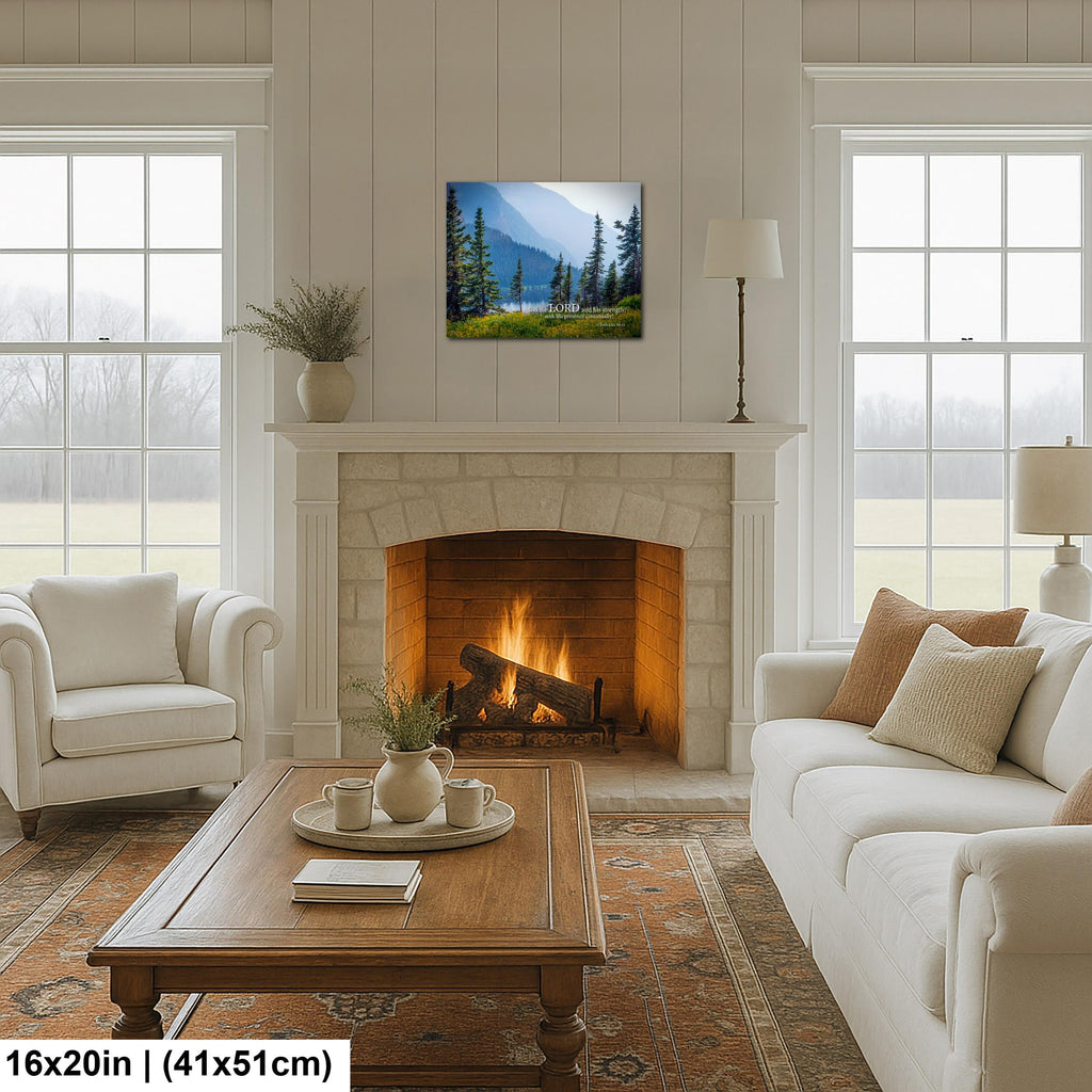 Christian Wall Art | Seek the Lord Art – Misty Mountain Photography Canvas & Scripture Print
