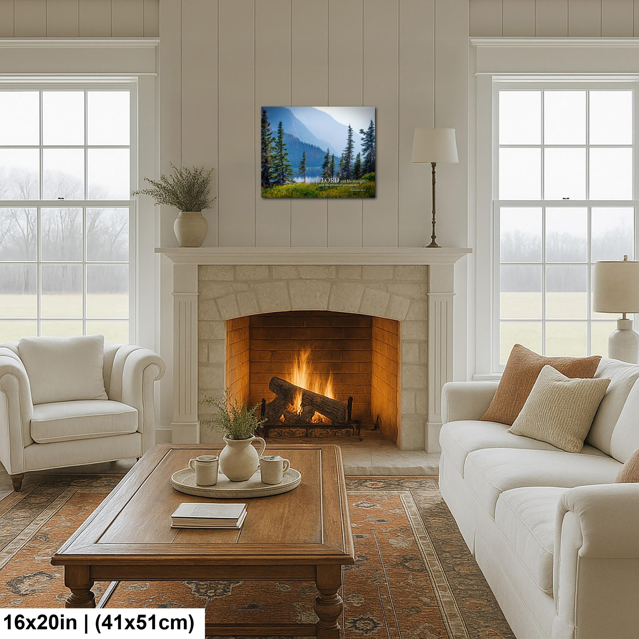 Christian Wall Art | Seek the Lord Art – Misty Mountain Photography Canvas & Scripture Print