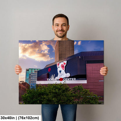 Target Center with Bullseye Dog Sign, Minneapolis Minnesota Arena Wall Art, Timberwolves Lynx Venue Photography Print