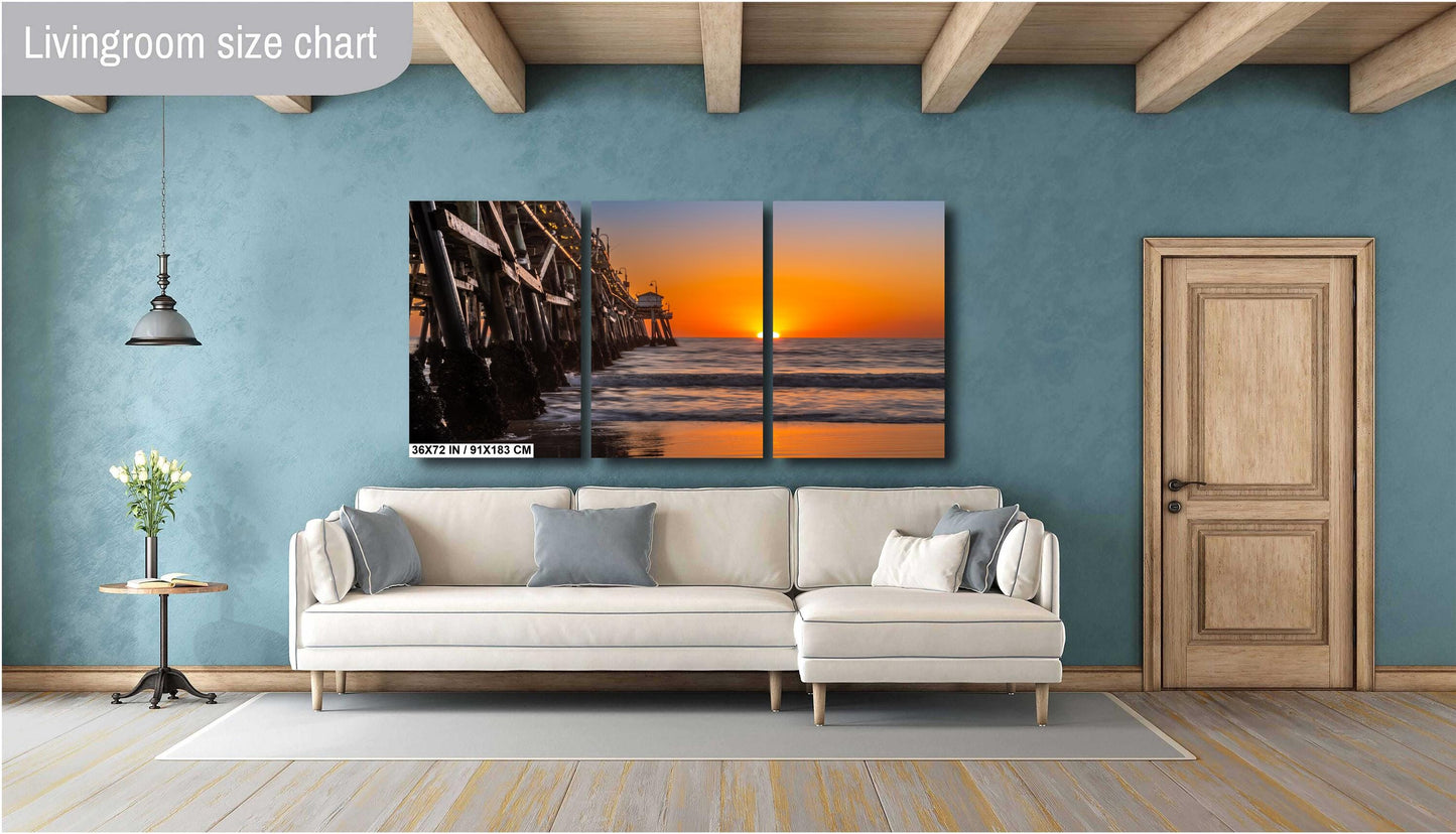 San Clemente Pier Sunset Seascape Photo: Coastal Wall Art