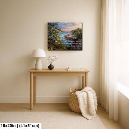 Albert Einstein Look Deep Into Nature Coastal Forest Motivational Photography Print