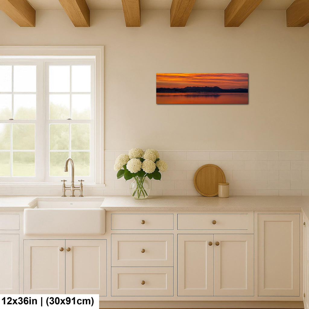 Burning Horizon: Lake Elsinore California Sunrise Landscape Photo Wall Art