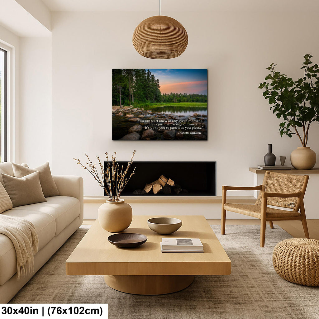 Motivational Wall Art – New Beginnings Art with Growth Quote & Nature Photography Print