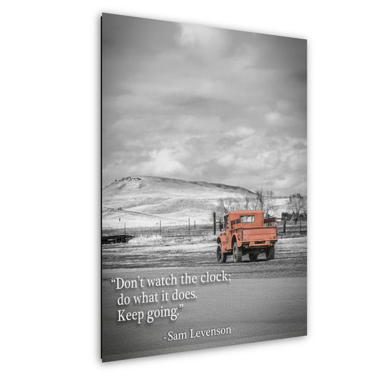 Vintage Truck Wall Art - Inspirational Sam Levenson Quote Orange Truck Photo Print