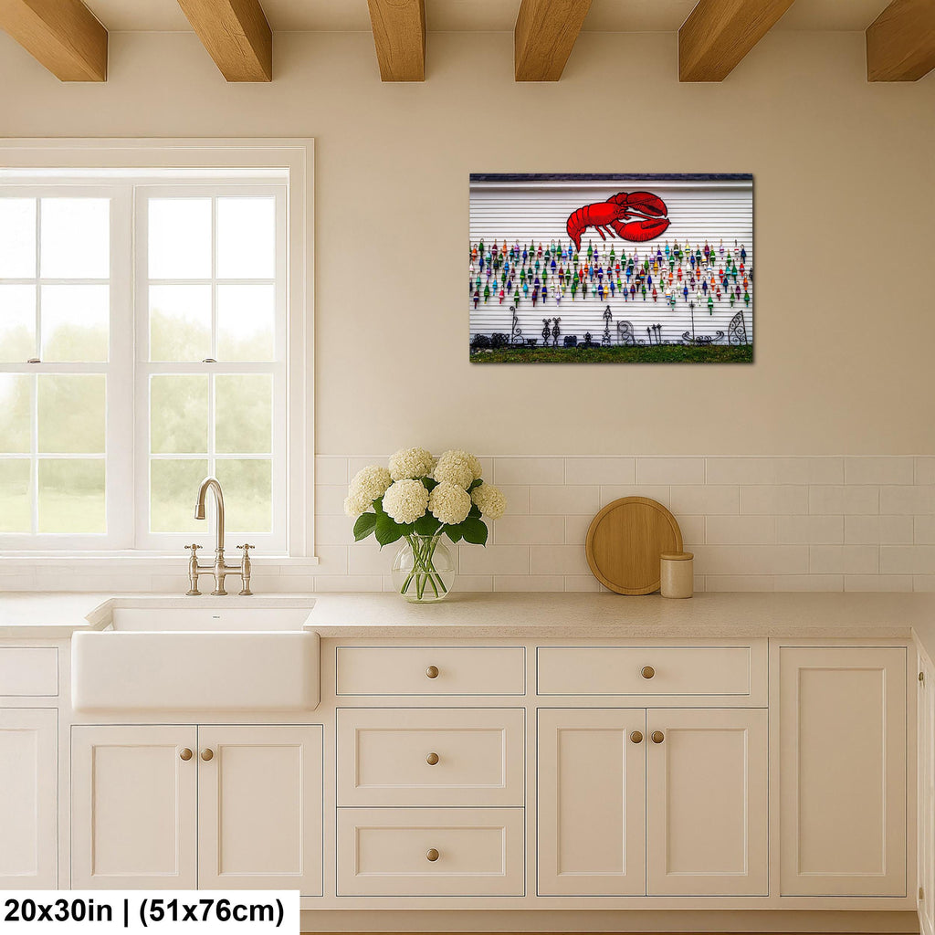 Lobster Buoy Display: Bar Harbor Maine Coastal Fishing Photography Wall Art