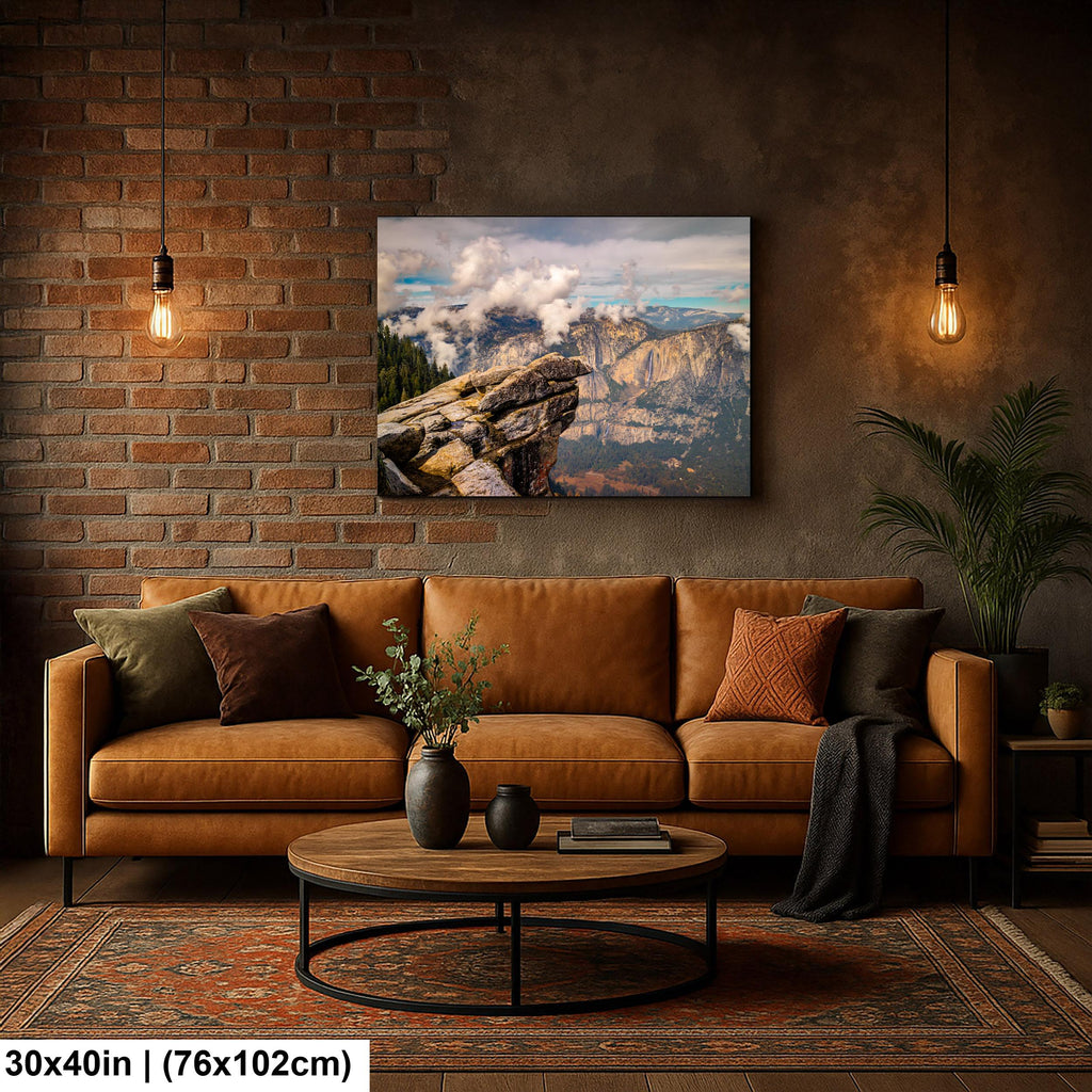 Glacier Point View Yosemite National Park Photography Print, California Landscape Wall Art, Dramatic Mountain Photo