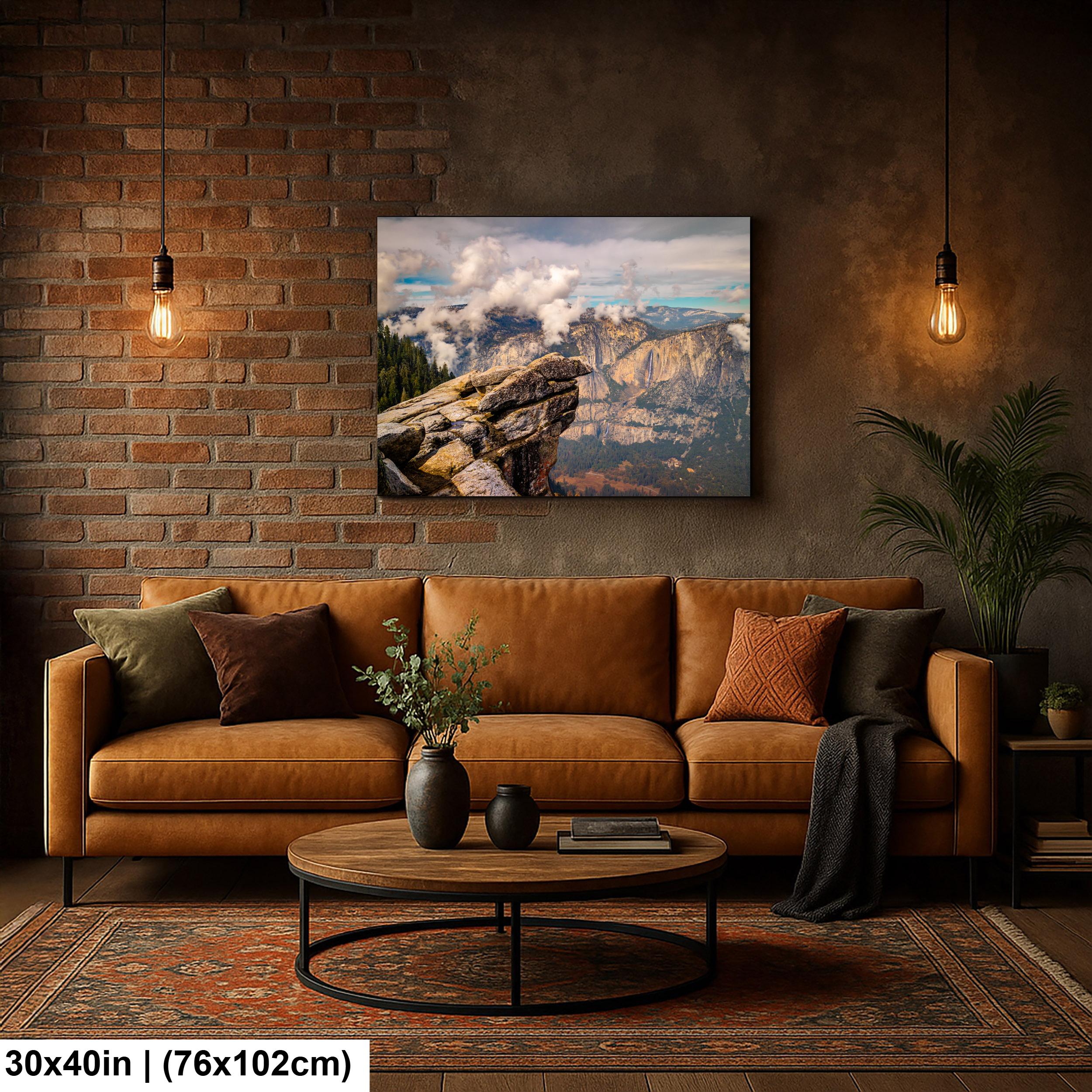 Glacier Point View Yosemite National Park Photography Print, California Landscape Wall Art, Dramatic Mountain Photo