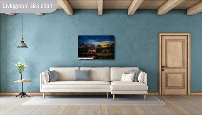 Miami Waterfront Mansion at Golden Hour: Biscayne Bay Florida Print Wall Art Photography Aluminum/Acrylic/Metal/Canvas Scenic Home Decor
