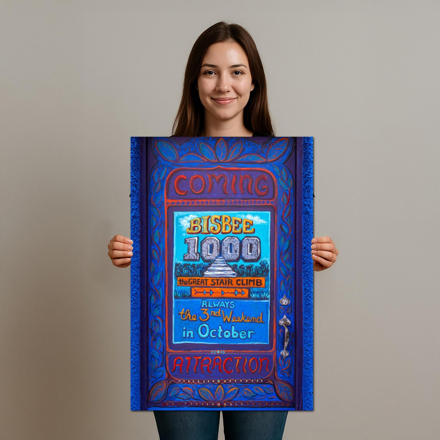 Bisbee Arizona Door Mural Colorful Stair Climb Photography Wall Art