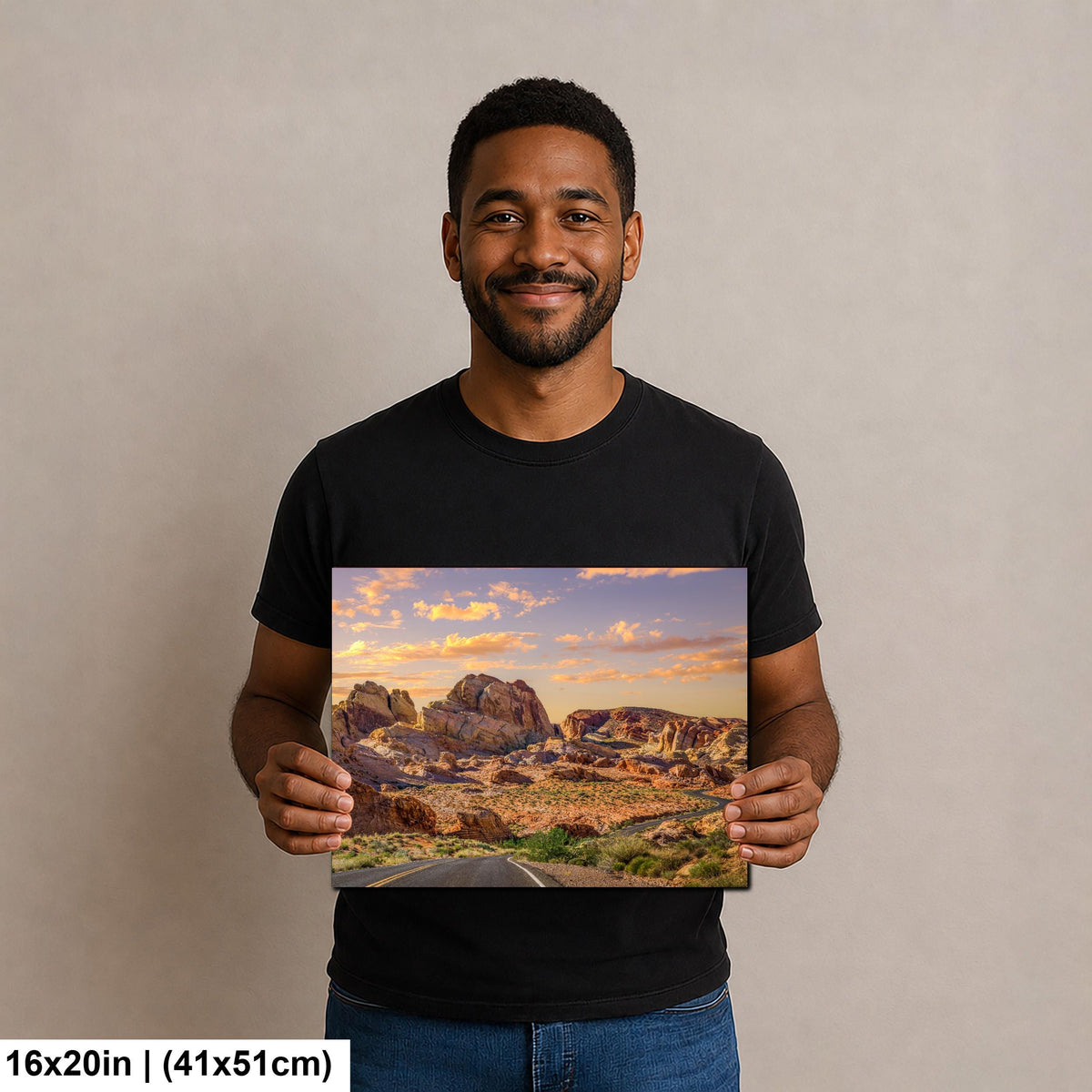 Sandstone Road: Valley of Fire State Park Nevada Golden Hour Photo Wall Art