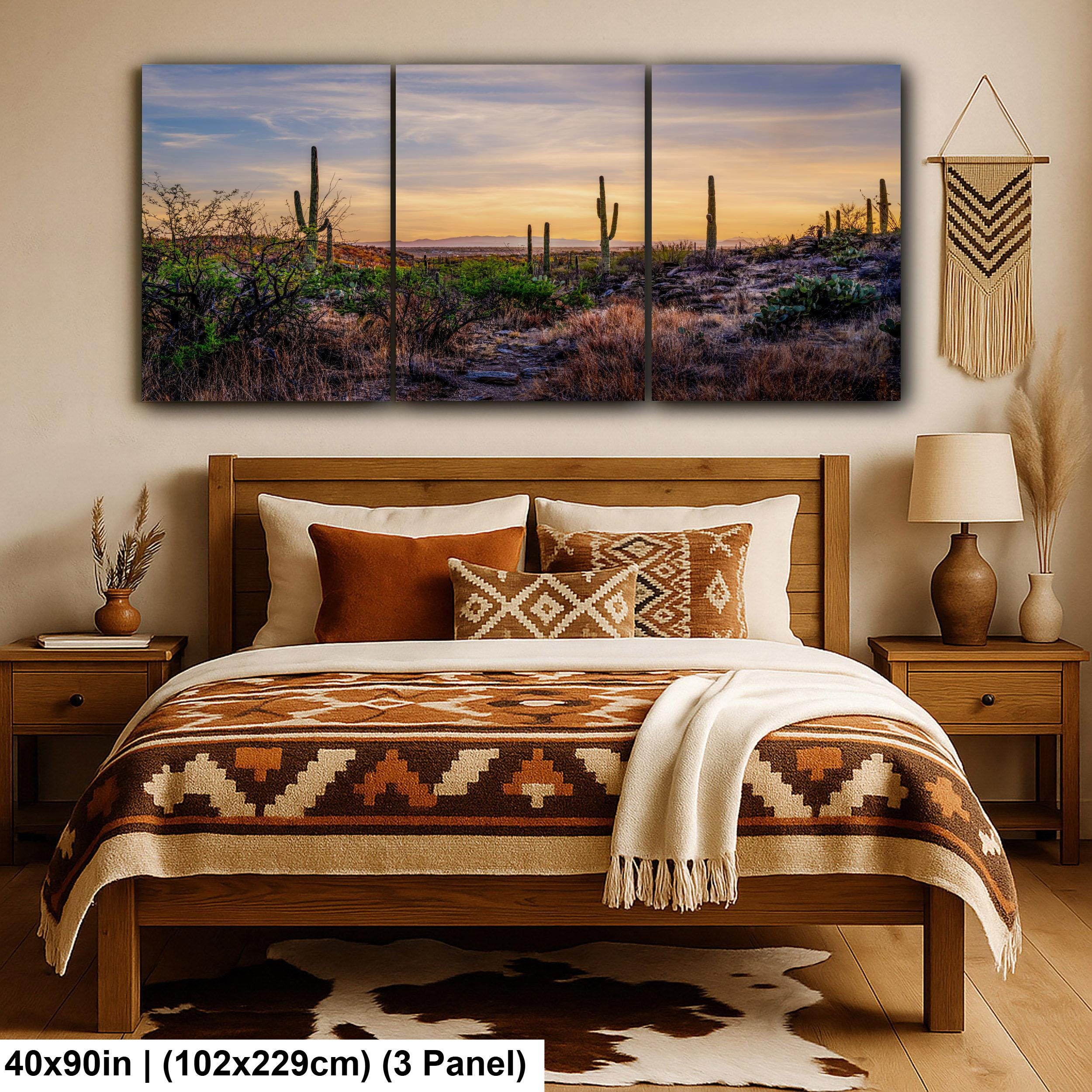 Sonoran Desert Valley Sunset with Saguaros - Saguaro National Park East Tucson Photography Print