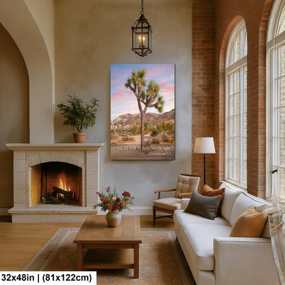 2 Corinthians 5:7 Walk by Faith Not by Sight, Joshua Tree Desert Photography Print, Christian Scripture Wall Decor