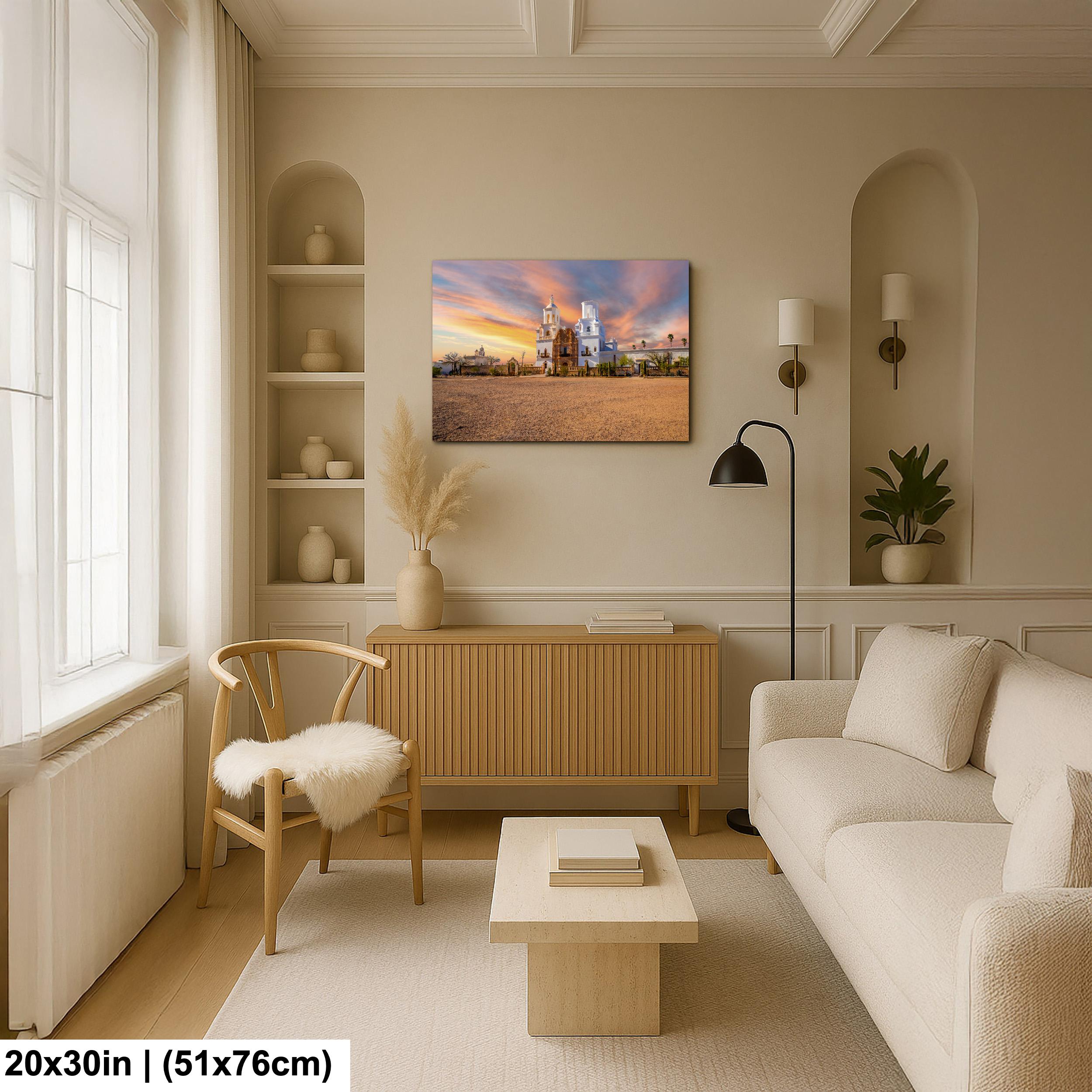 San Xavier Mission Sunset: Tucson Arizona Photography Wall Art