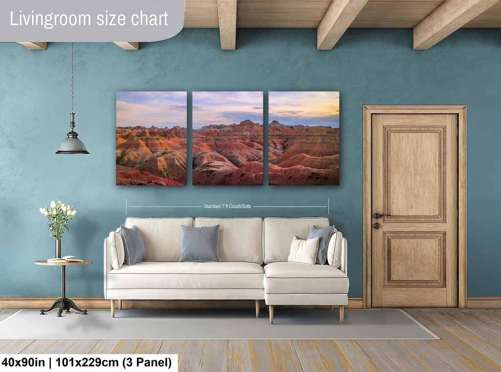 Badlands National Park Majestic Rock Formations, South Dakota Sunset Photography Wall Art