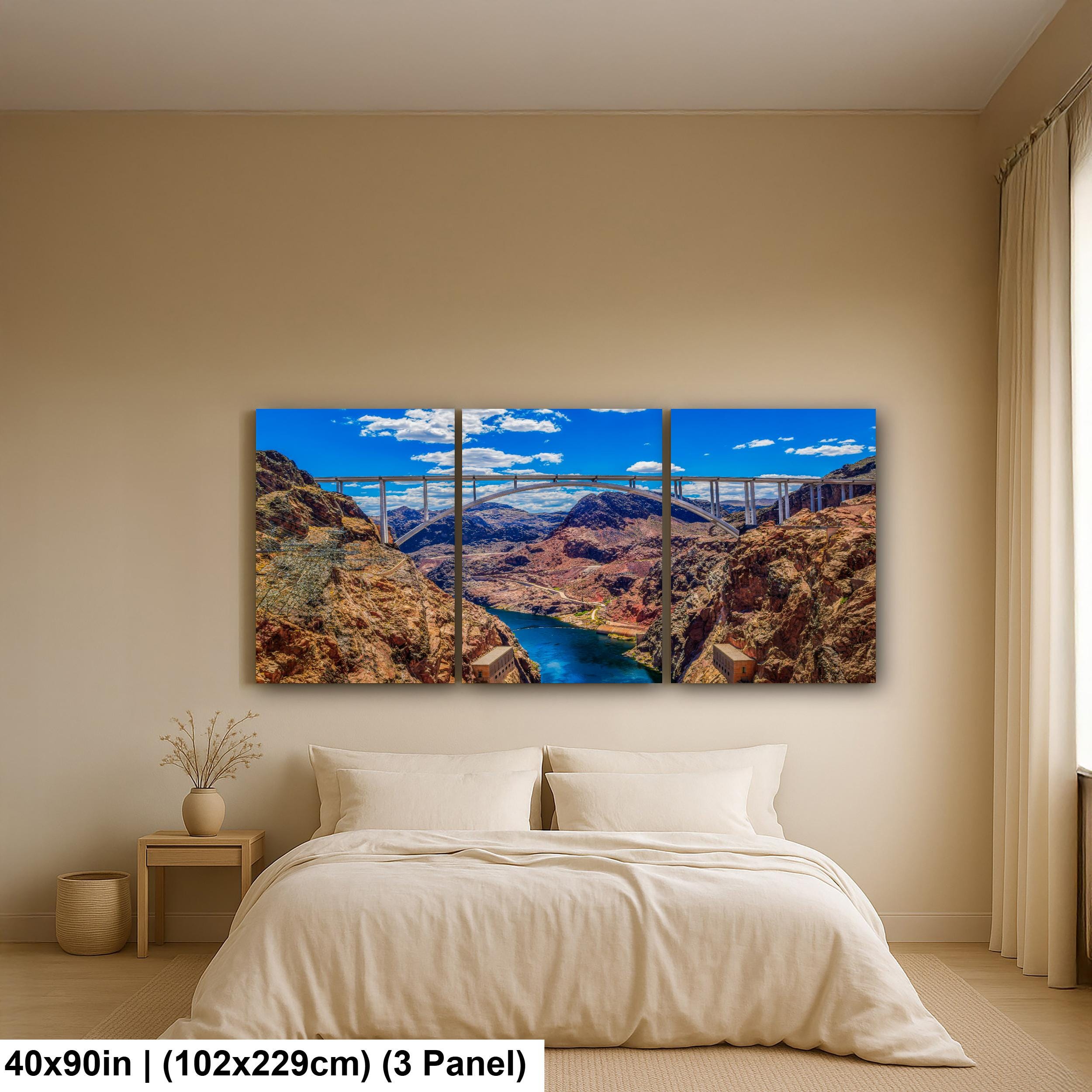Hoover Dam Bridge Overlook, Nevada Arizona Border, Modern Engineering Photography Wall Art