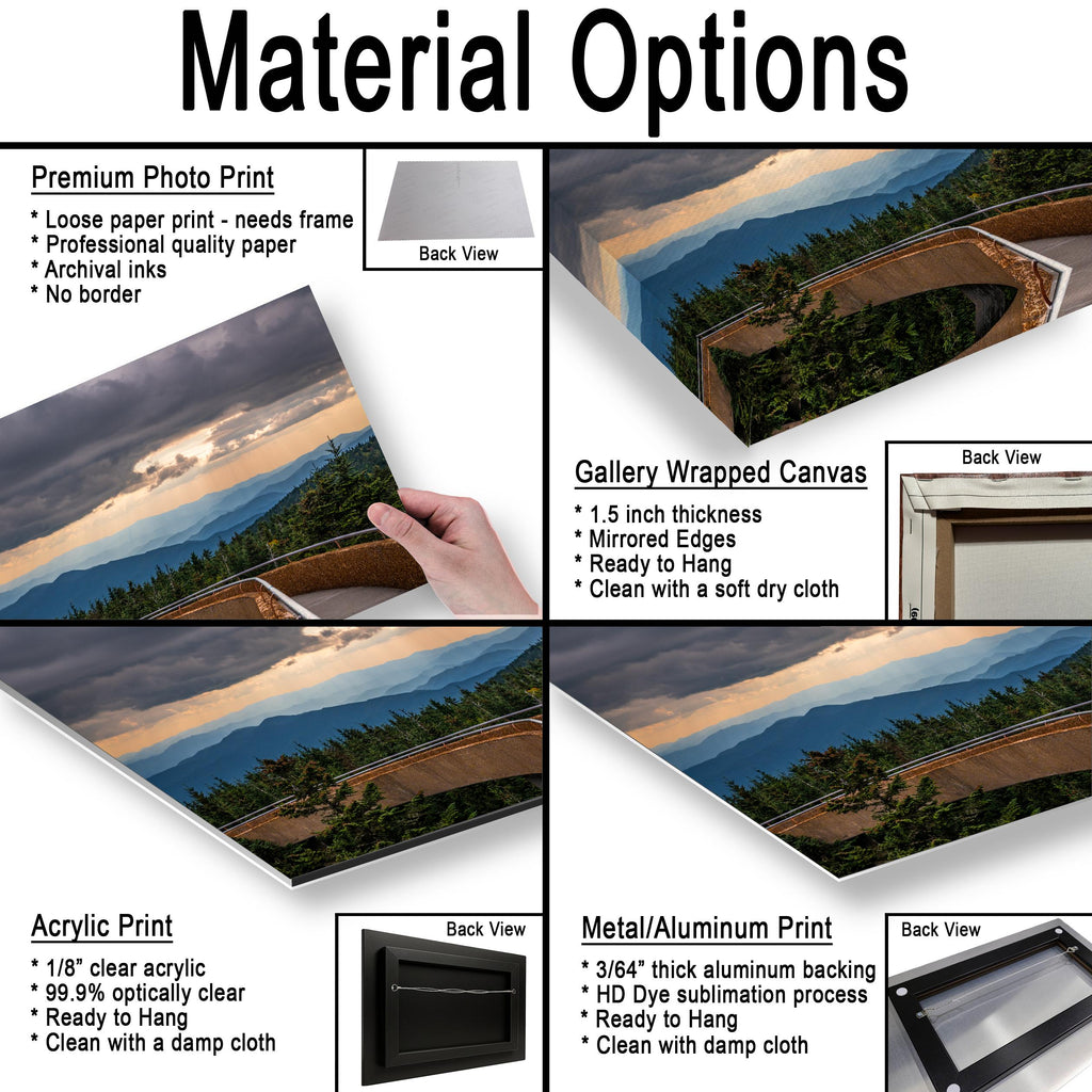 Storm's Light: Clingmans Dome Great Smoky Mountains Tennesse Photo Wall Art