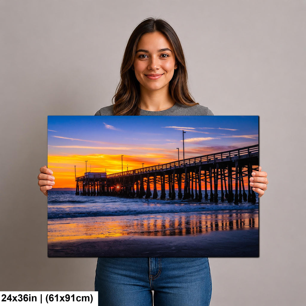 Shoreline Pier: Newport Beach California Ocean Sunset Photography Wall Art