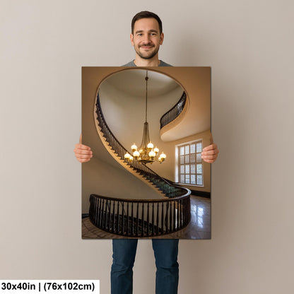 Spiral Staircase and Chandelier, Alabama State Capitol Wall Art