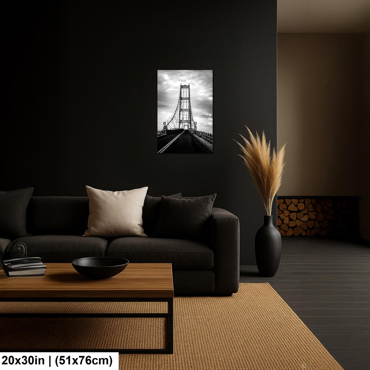 Deer Isle Bridge: Eggemoggin Reach Maine Suspension Black White Wall Art