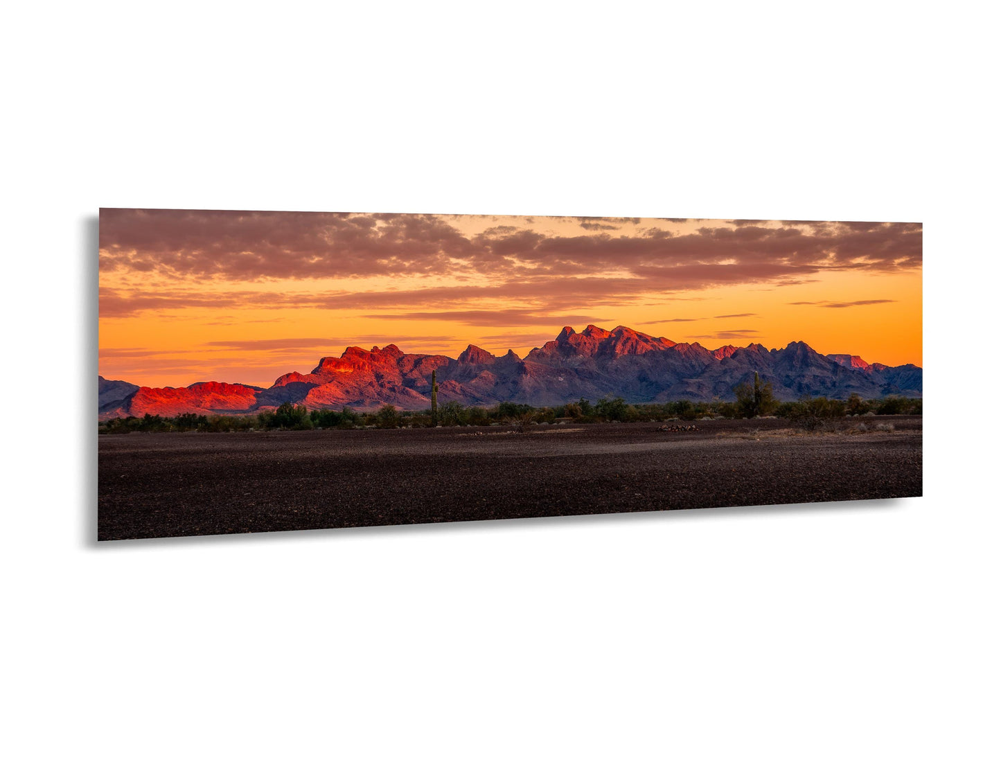 Fiery Mountain Sunset, Quartzsite Arizona Photography Print, Desert Landscape Wall Art, Southwest Nature Decor