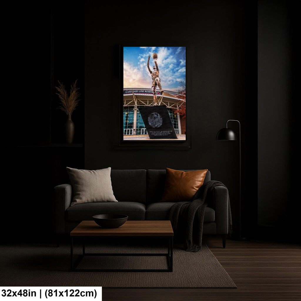 A'ja Wilson Statue Print, Colonial Life Arena USC Columbia Photography Wall Art