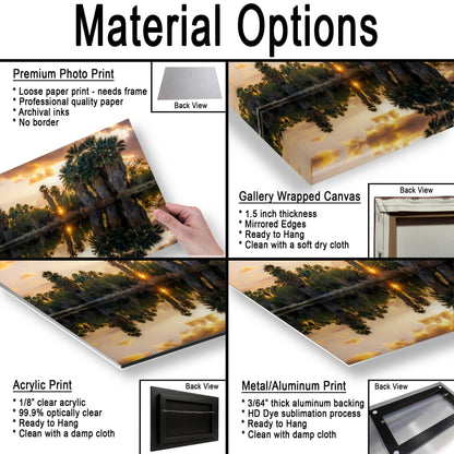 Agua Caliente Park Sunset Palm Oasis Reflection - Tucson Arizona Photography Print