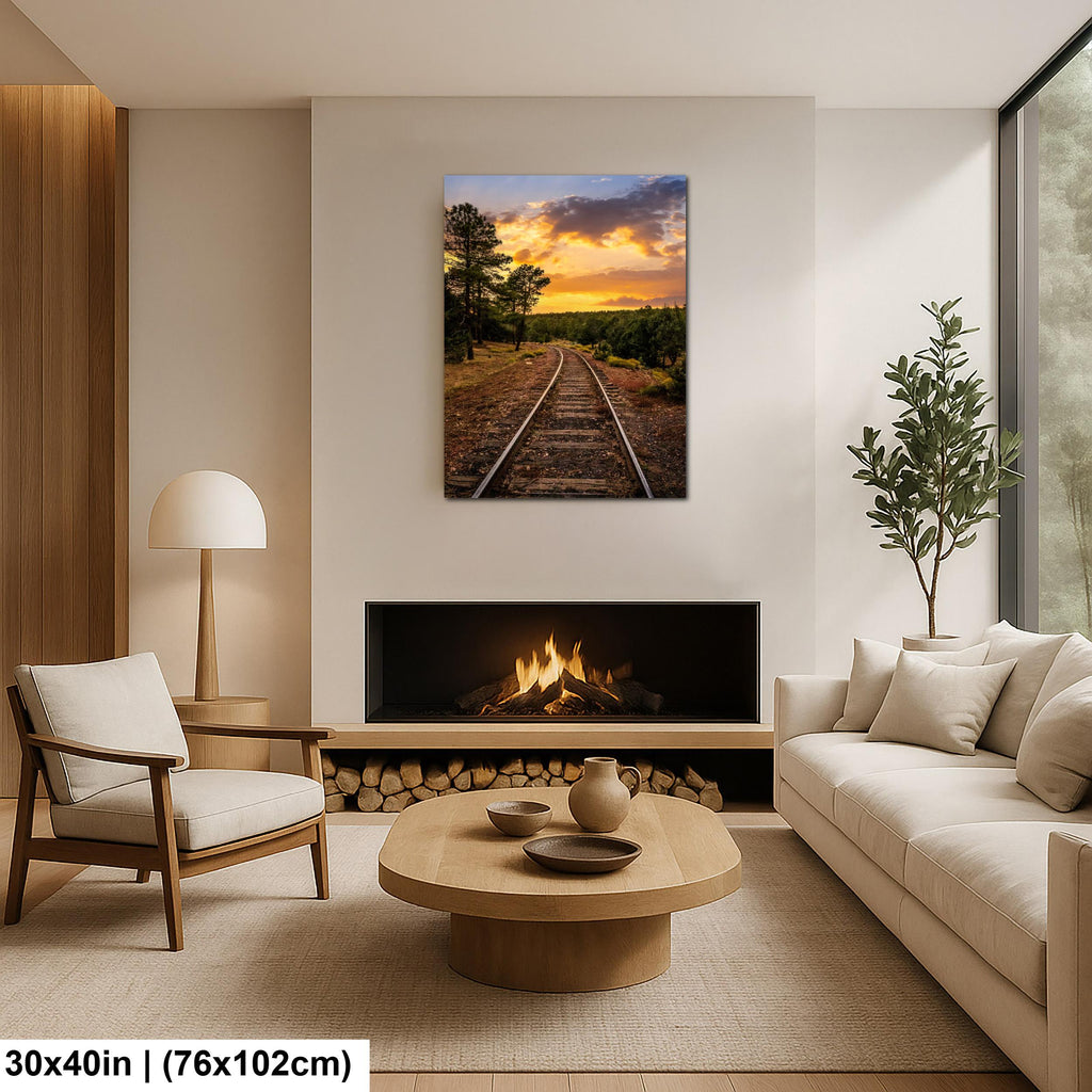 Grand Canyon Railway Tracks at Sunset - Williams Arizona Photography Print