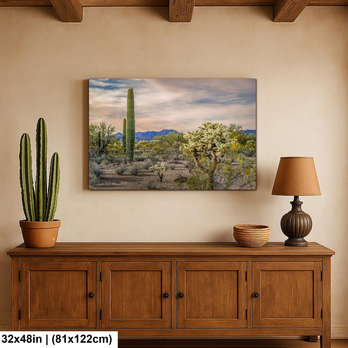 Saguaro and Cholla Desert Landscape, Tucson Arizona Photography Print, Southwest Wall Art, Sonoran Desert Decor