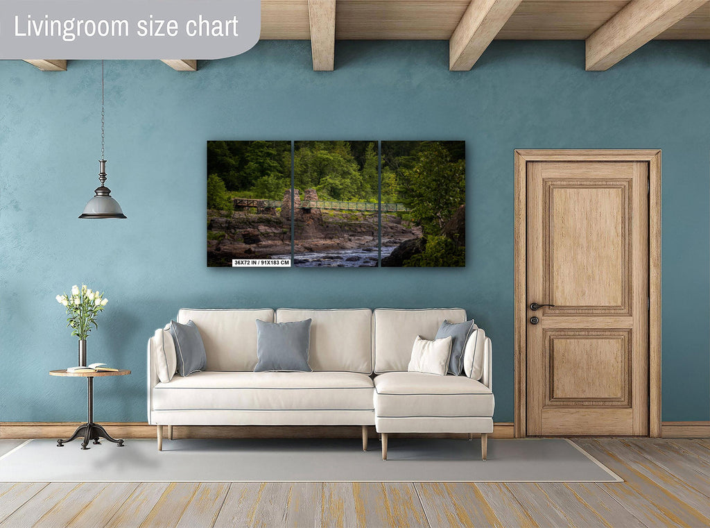 Swinging Bridge Jay Cooke State Park Minnesota Photo Print, Stone Pillar River Gorge Nature Wall Art Decor, Saint Louis River Travel Gift