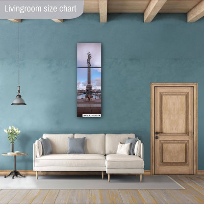 Seattle Fishermen's Memorial Statue Art Print: Nautical Harbor Scene