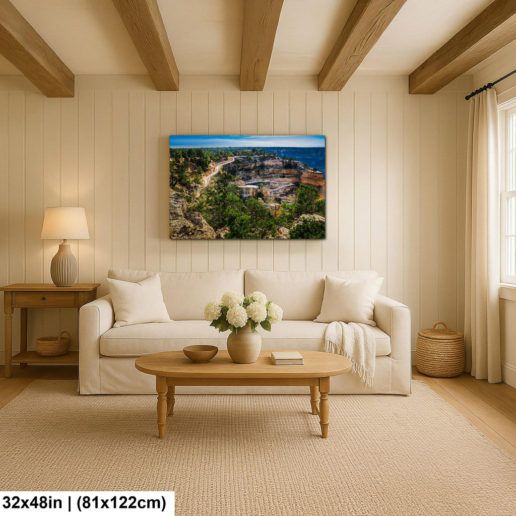 Bright Angel Trail Switchbacks, Grand Canyon South Rim Arizona Wall Art, Canyon Hiking Photography Print