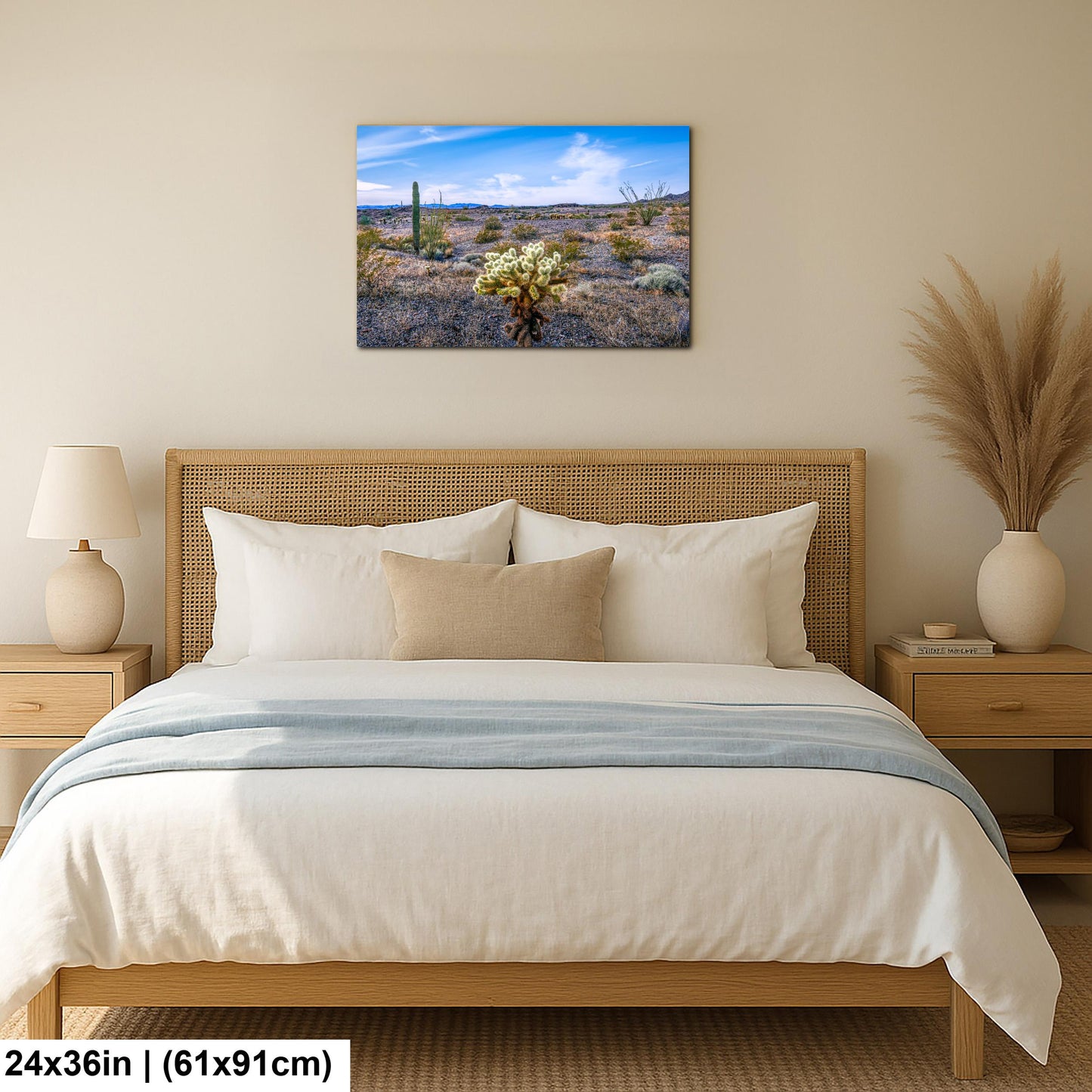 Teddy Bear Cholla in Bloom, Quartzsite Arizona Desert Landscape Photography Print