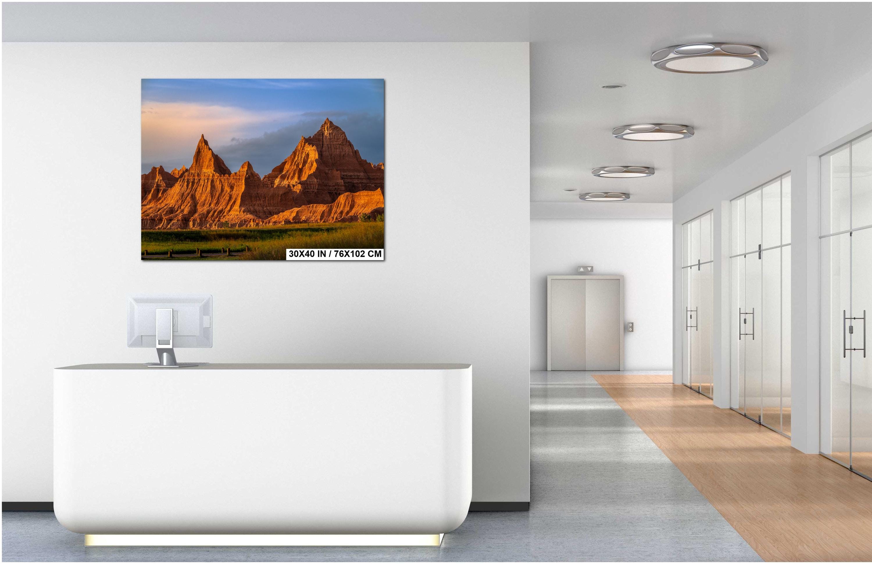 Badlands National Park: Spire Peaks Golden Hour, South Dakota Photography Wall Art