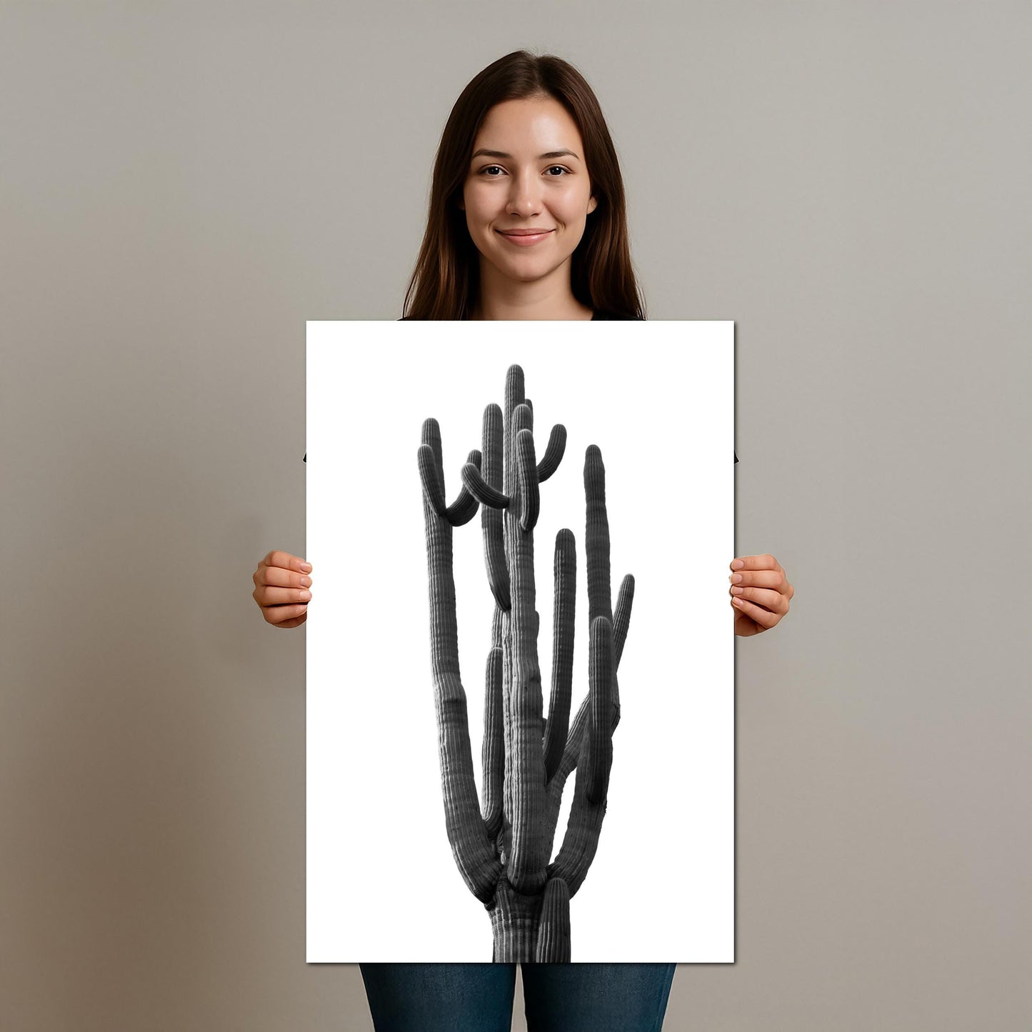 Towering Cactus Catalina State Park Arizona Black White Desert Wall Art