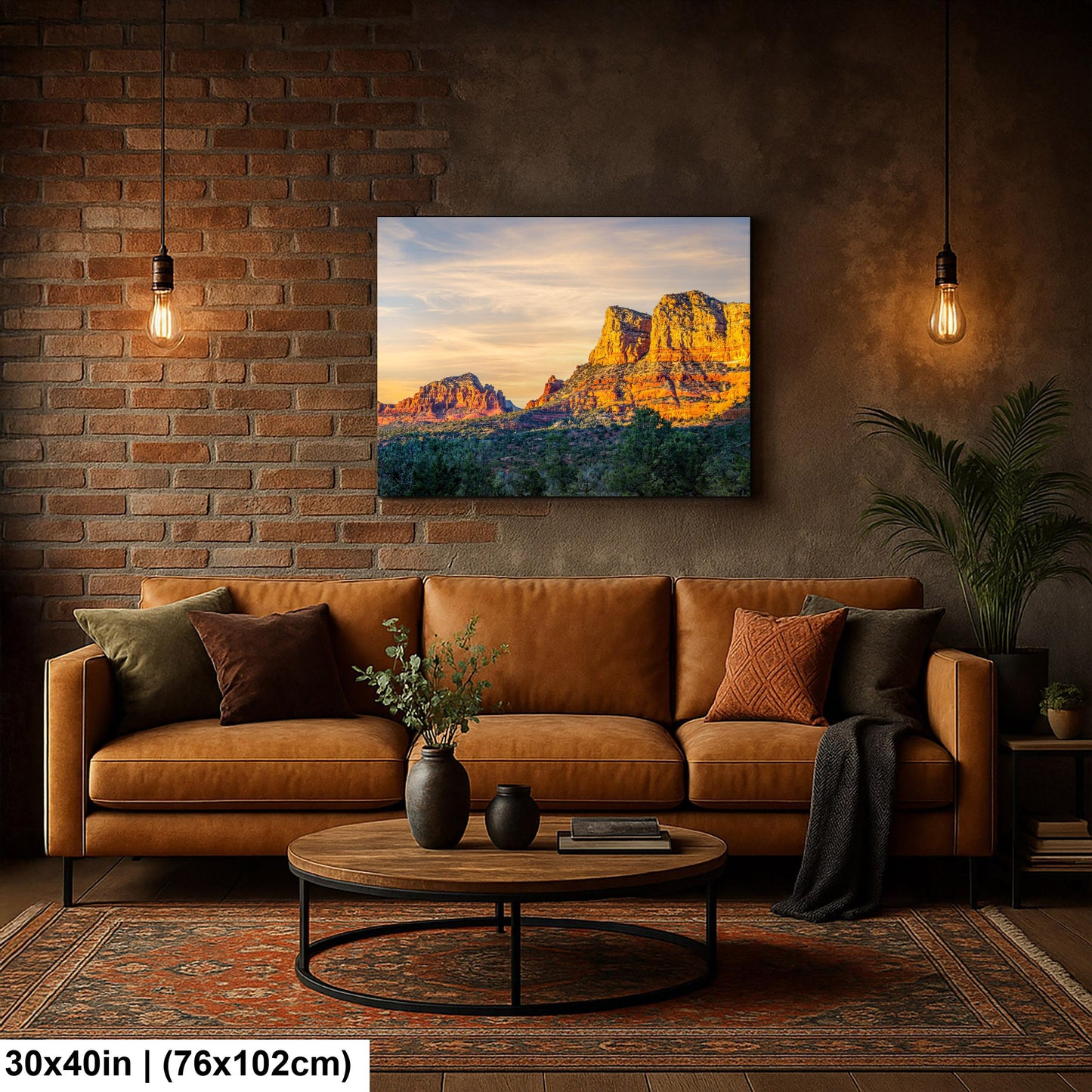 Sedona Red Rocks at Sunset Photography Print, Arizona Desert Landscape, Southwestern Wall Art, Golden Hour Nature Decor