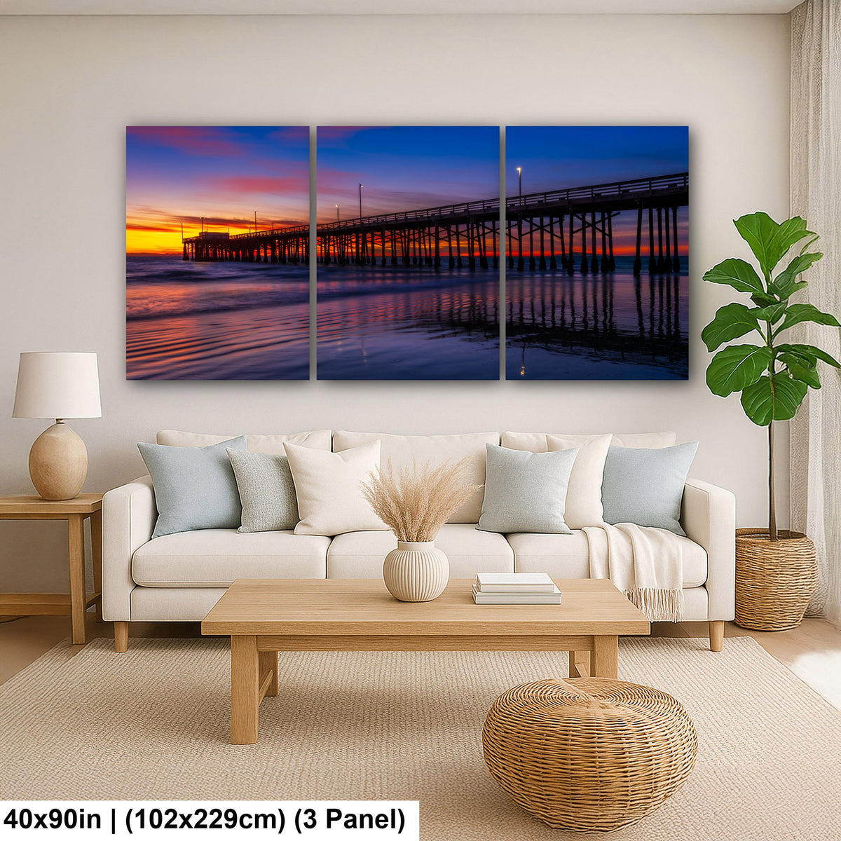 Twilight Reflections: Newport Beach Pier California Photography Wall Art