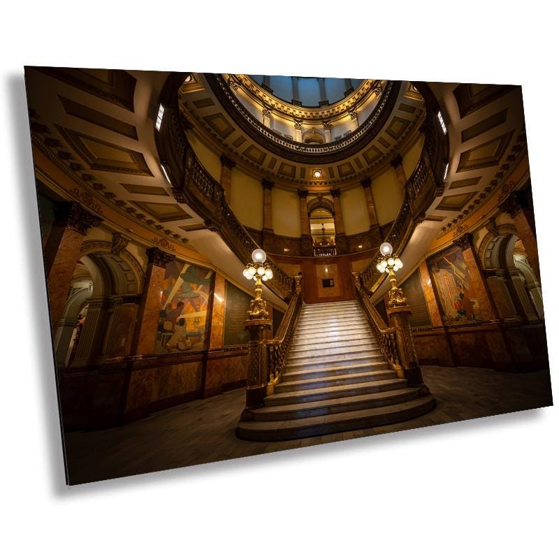 Colorado Capitol Rotunda: Denver State Capital State Print Wall Art Denver, Colorado State Capitol Aluminum/Acrylic/Metal/Canvas