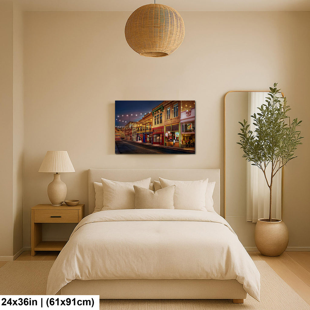 Bisbee Arizona Historic Street at Night, Southwest Architecture Photography Wall Art