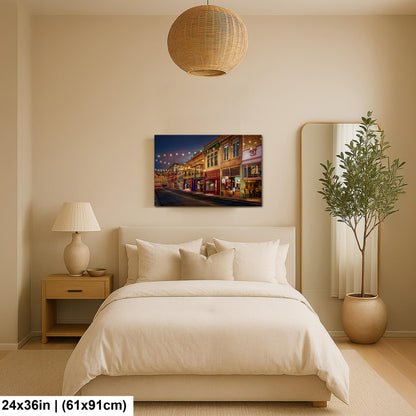 Bisbee Arizona Historic Street at Night, Southwest Architecture Photography Wall Art