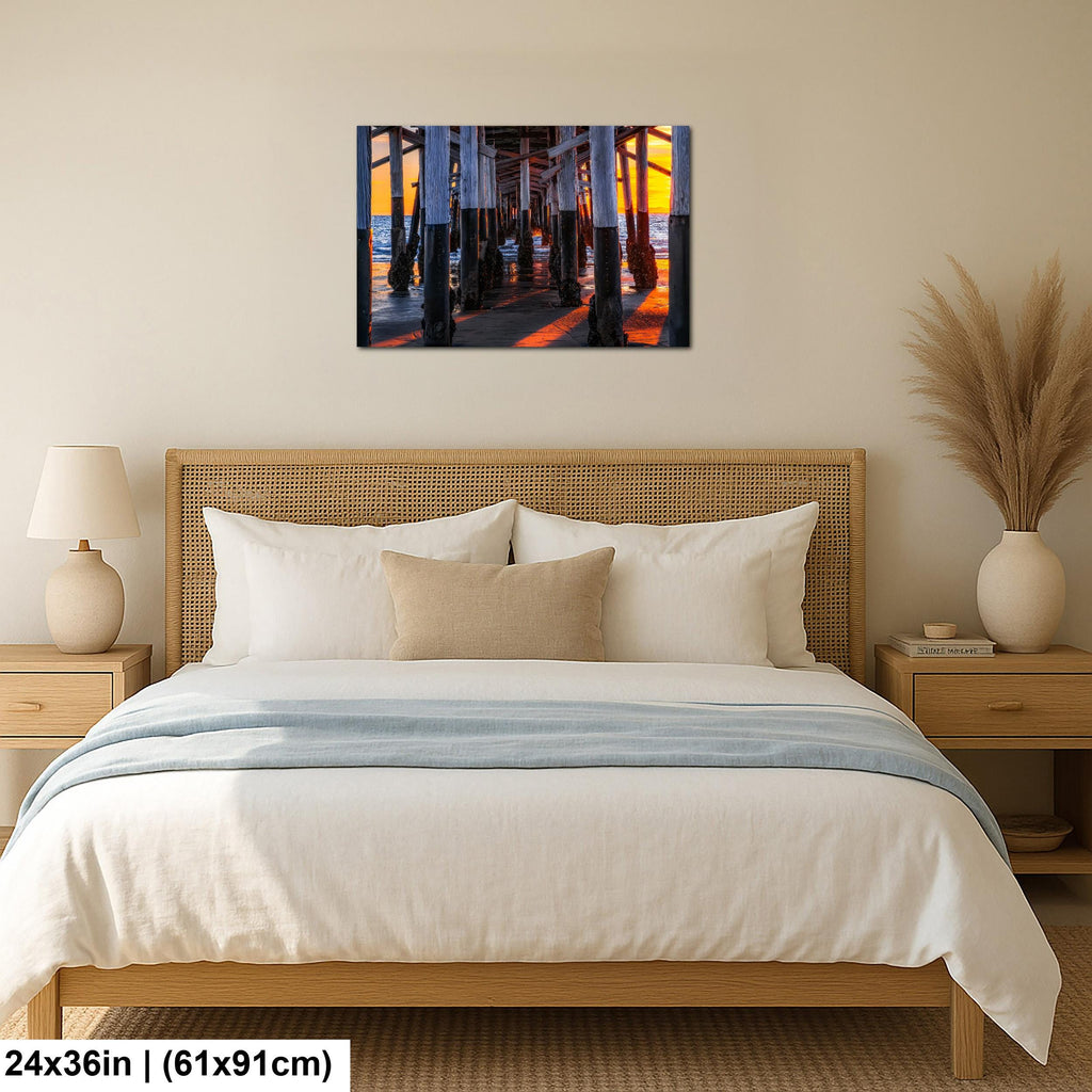 Beneath the Pier: Newport Beach California Sunset Photography Wall Art