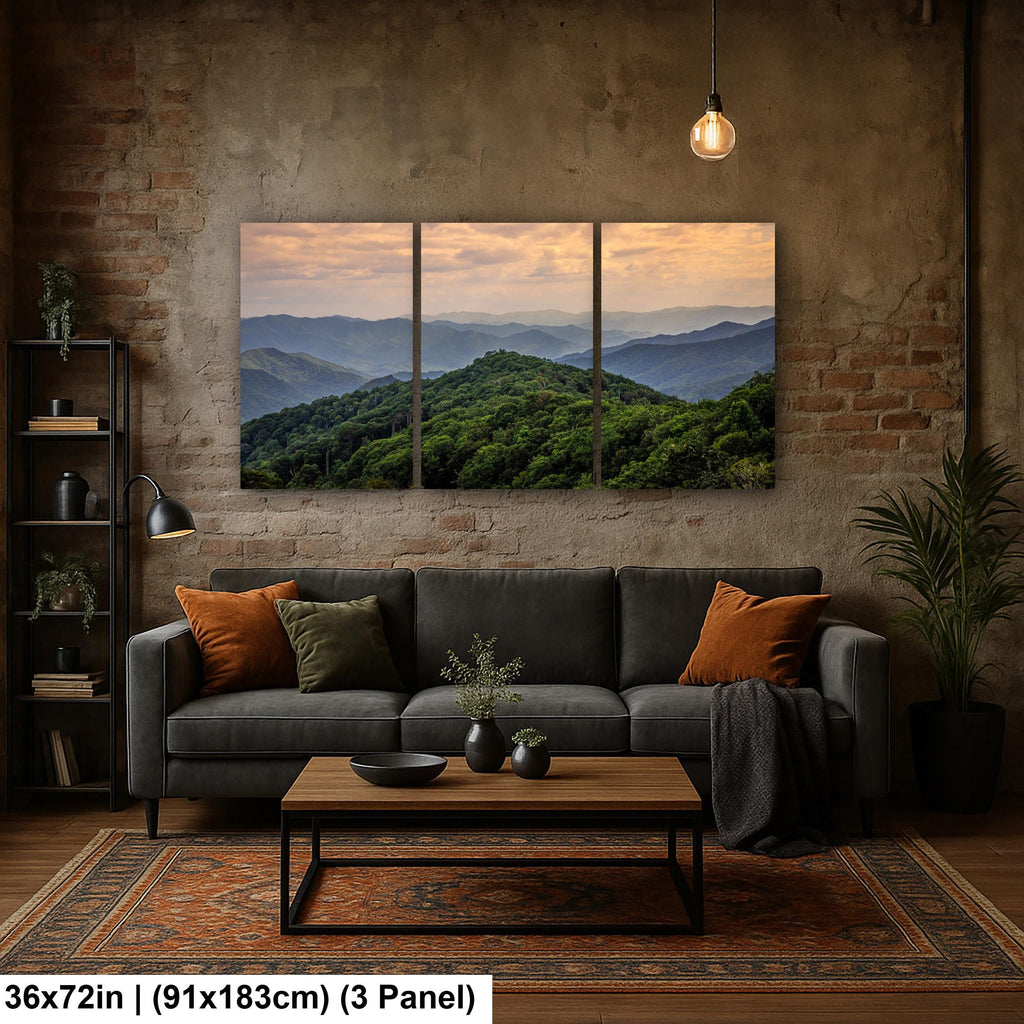 Layered Blue Majesty: Great Smoky Mountains Tennessee Photography Wall Art