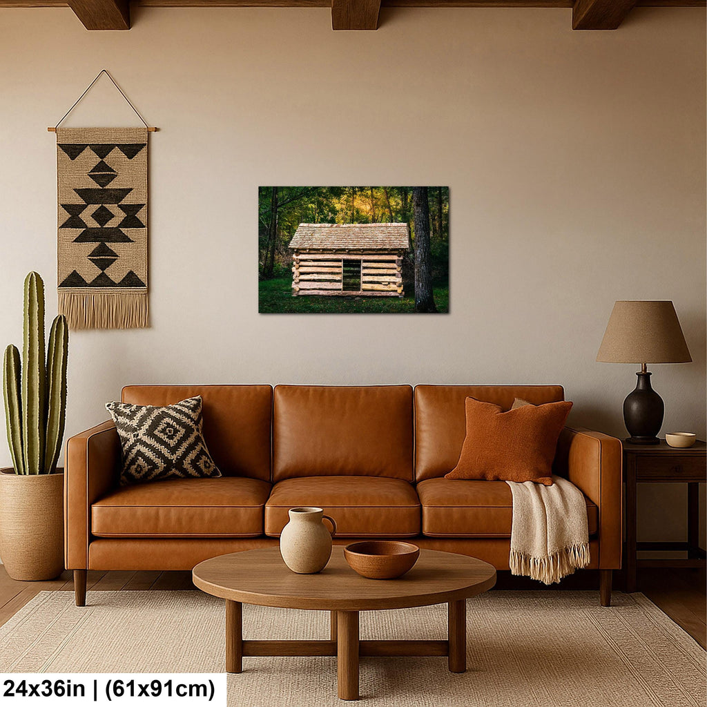 Woodland Homestead: Log Cabin Great Smoky Mountains National Park Wall Art