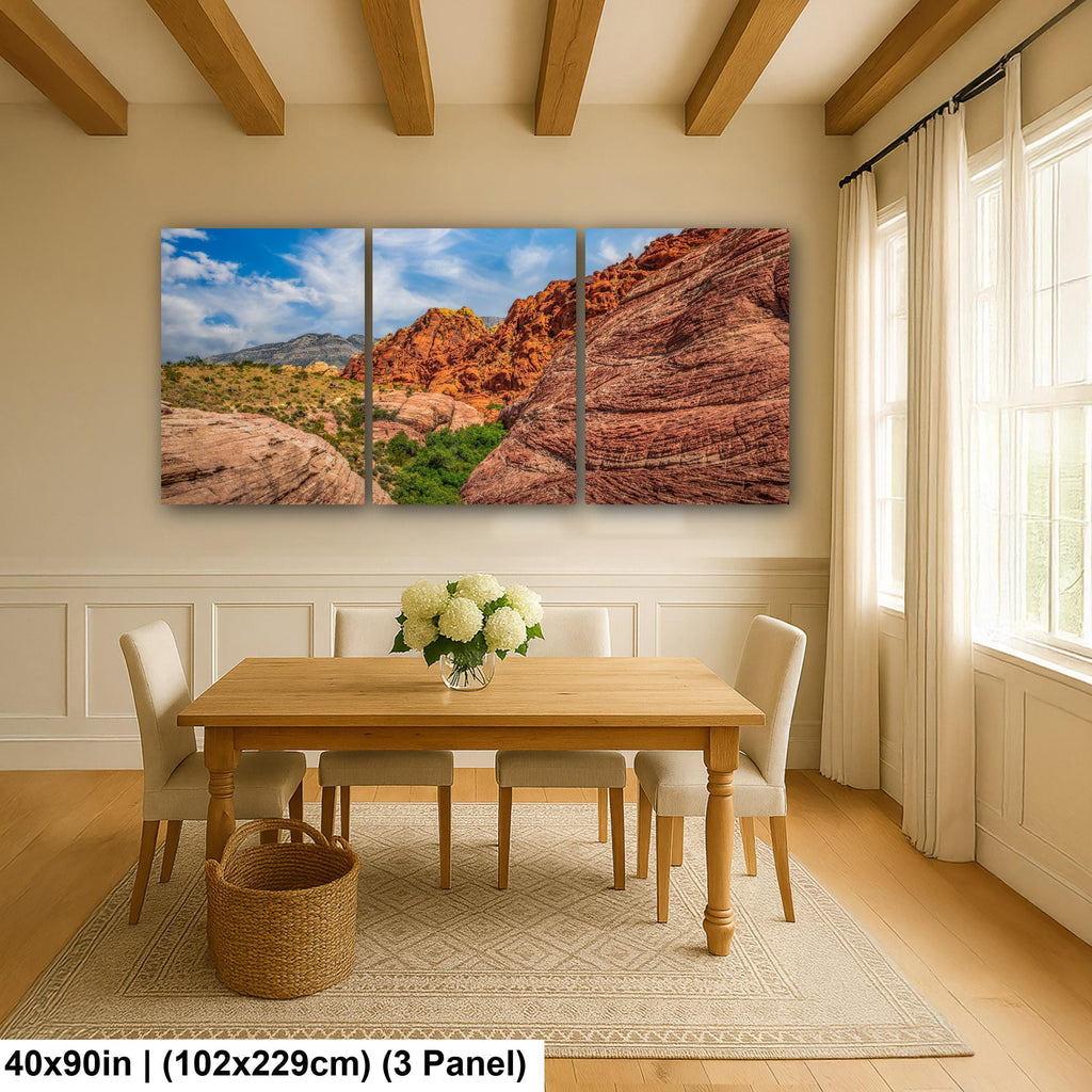 Sandstone Ridges: Red Rock Canyon Las Vegas Nevada Photography Wall Art