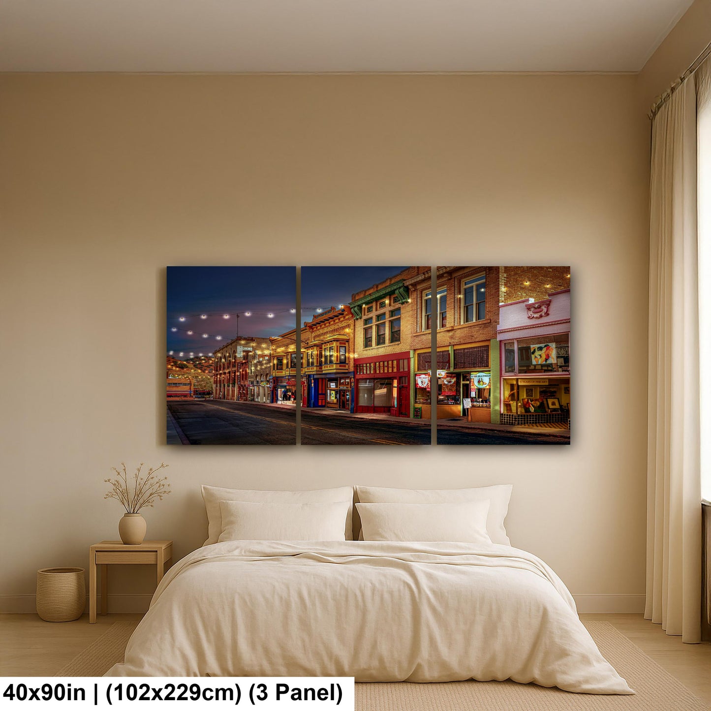 Bisbee Arizona Historic Street at Night, Southwest Architecture Photography Wall Art