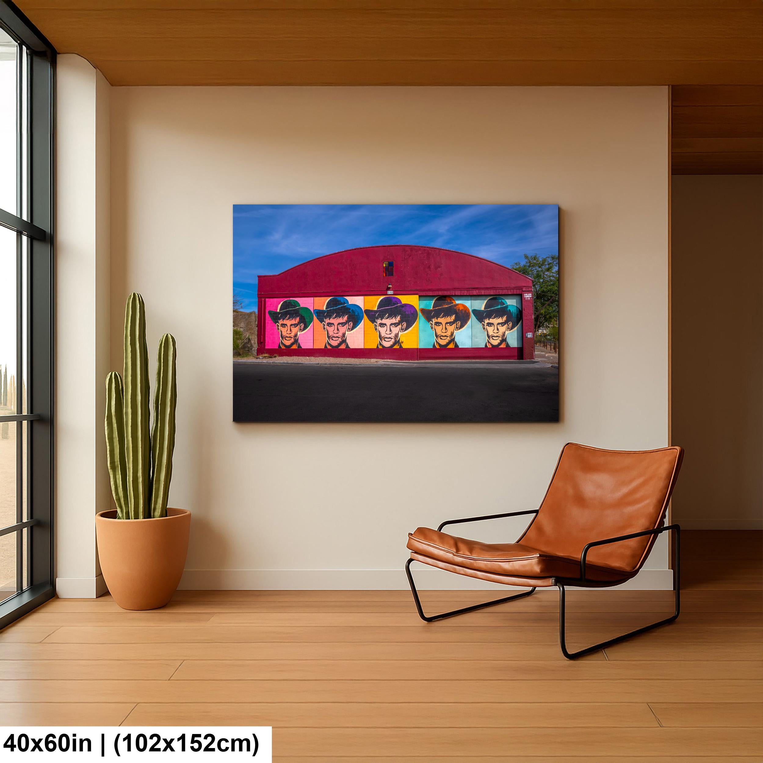 Tucson Mural - Colorful Cowboy Mural, Warhol Style, Photography Print Wall Art