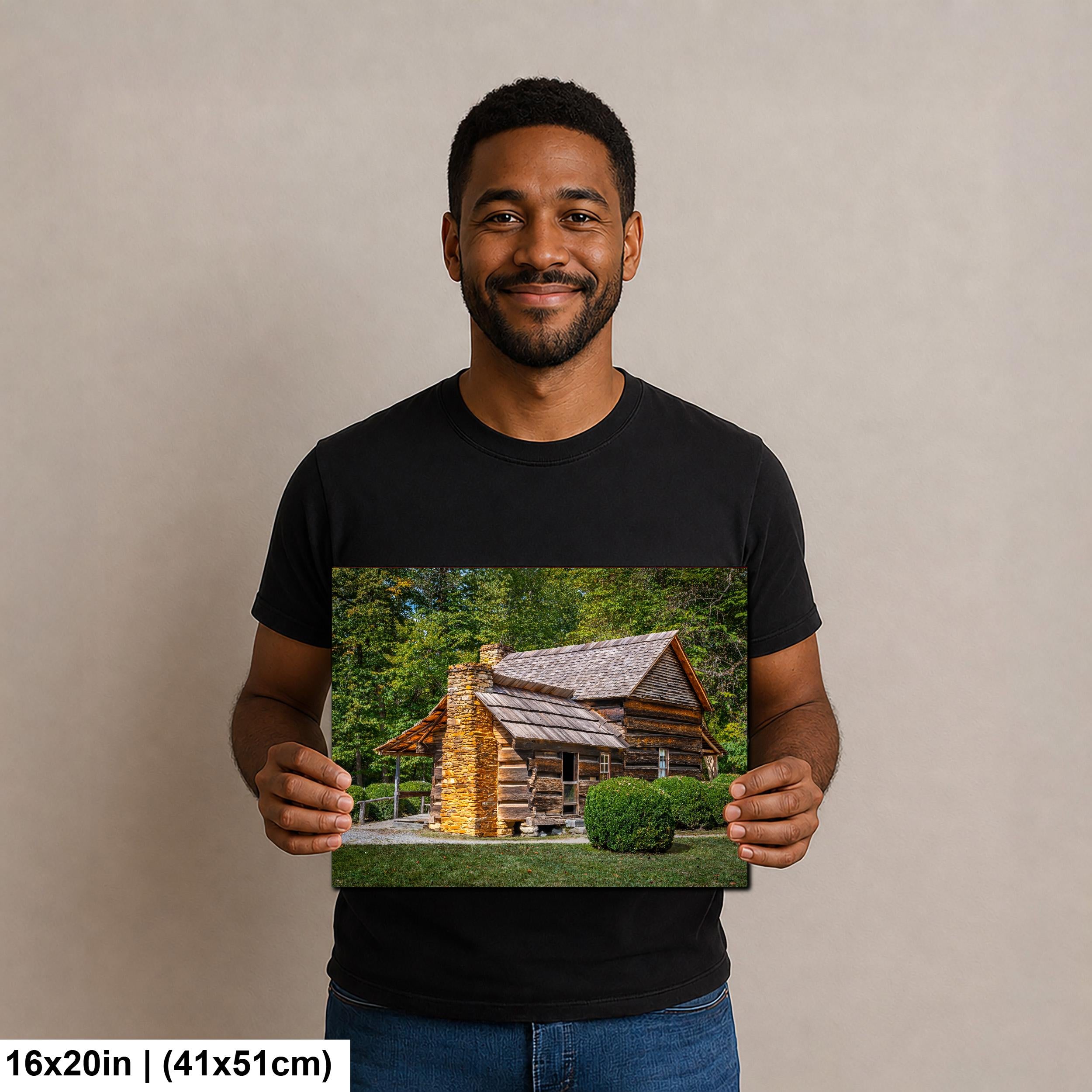Mountain Homestead: Great Smoky Mountains NP Log Cabin Photography Wall Art