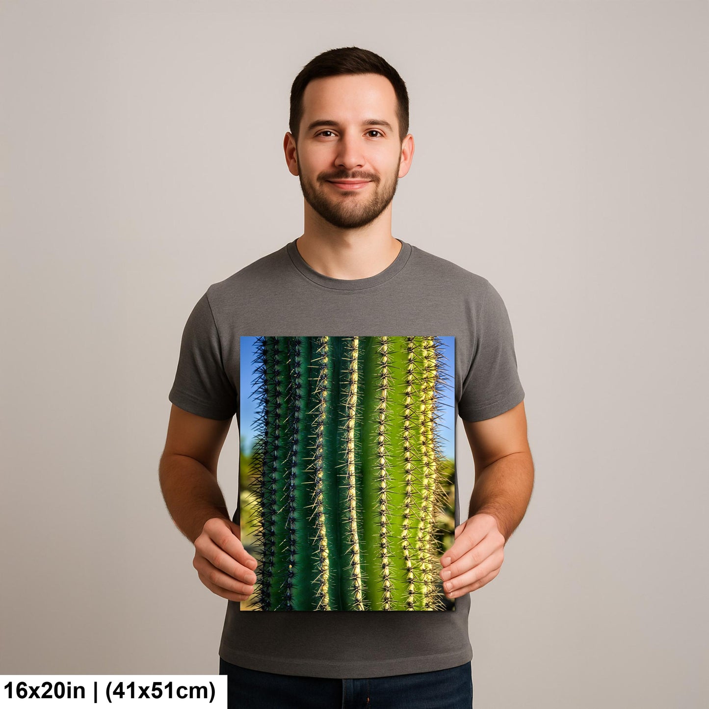 Saguaro Cactus Close-Up Photography Print, Oro Valley Arizona Desert Wall Art, Southwestern Decor, Green Cactus Spines
